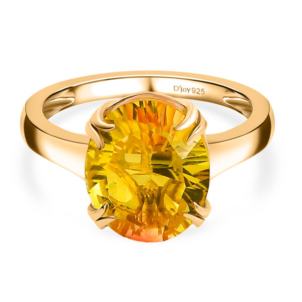 D'Joy Sphaleros Quarz Ring 925 Silber 750 Gelb Vergoldet (Gr&ouml;&szlig;e 20.00) ca. 5,19 ct image number 0