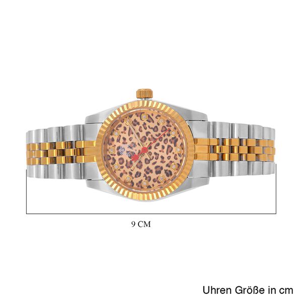 WILLIAM HUNT Moissanit-Akzent-Uhr, Schweizer Uhrwerk und silbernem Schneeleoparden-Zifferblatt image number 7