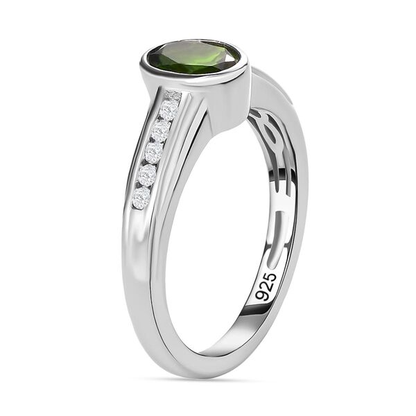 Nat&uuml;rlicher Chromdiopsid, 925 Silber platiniert, ca. 1,00 ct image number 5