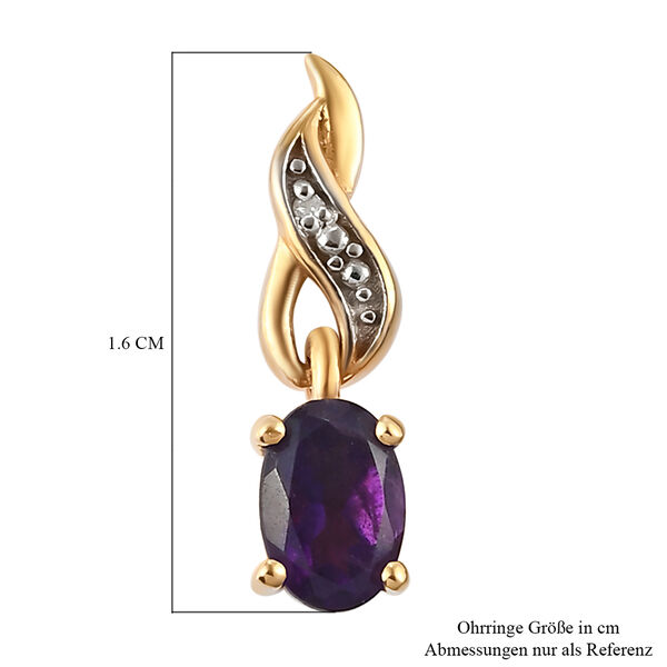 Afrikanische Amethyst und Diamant-Ohrringe, 925 Silber vergoldet ca. 0,84 ct image number 5