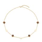 Gelbe Tigerauge Halskette, ca. 50 cm, Edelstahl goldfarben ca. 32.00 ct