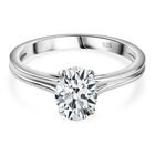 Moissanit Ring, 925 Silber platiniert, (Größe 18.00) ca. 1.36 ct