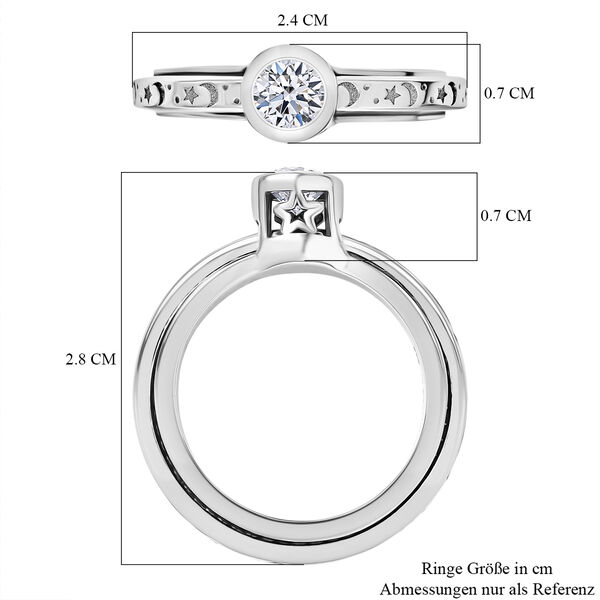 LUXURIANT SI-GH Labor Diamant Spinning Ring, 925 Silber rhodiniert - 0,50 ct. image number 7