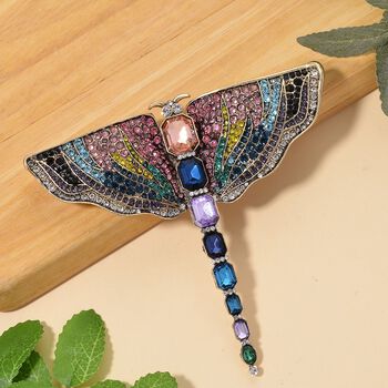 Mehrfarbiger Kristall Brosche  Gelb