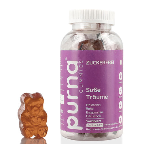PURNA Melatonin 60 Gummibärchen, Wildbeerengeschmack image number 0