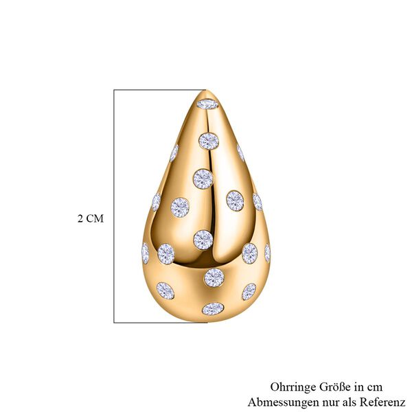 Moissanit Ohrringe, 925 Silber 750 Gelbgold Vermeil - 0,96 ct. image number 5