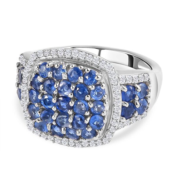 Kaschmir Kyanit und wei&szlig;er Zirkon-Ring - 2,77 ct.