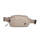 Nylon-Gürteltasche mit Hauptfach und Innentasche, verstellbarer Hüftgurt und Schnellverschluss, 19x12x6 cm, Hellgrau