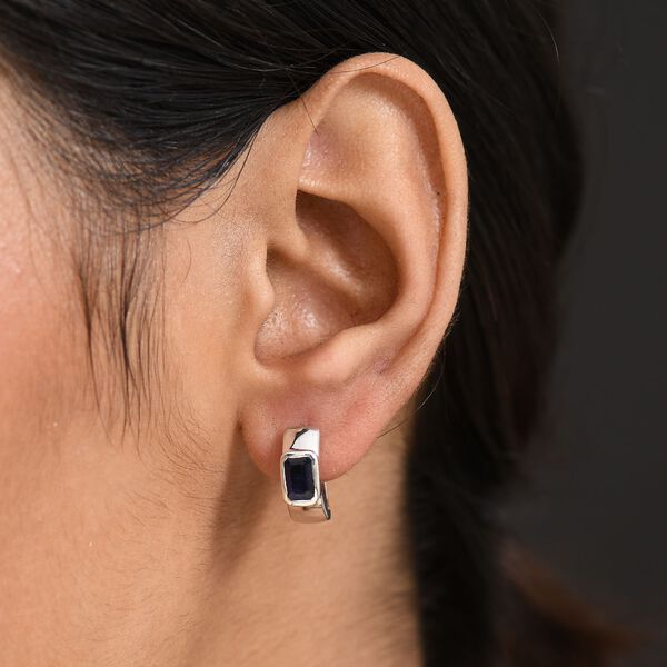 D'Joy Masoala Saphir (Fissure gef&uuml;llt) Ohrringe 925 Silber rhodiniert ca. 1.89 ct image number 3