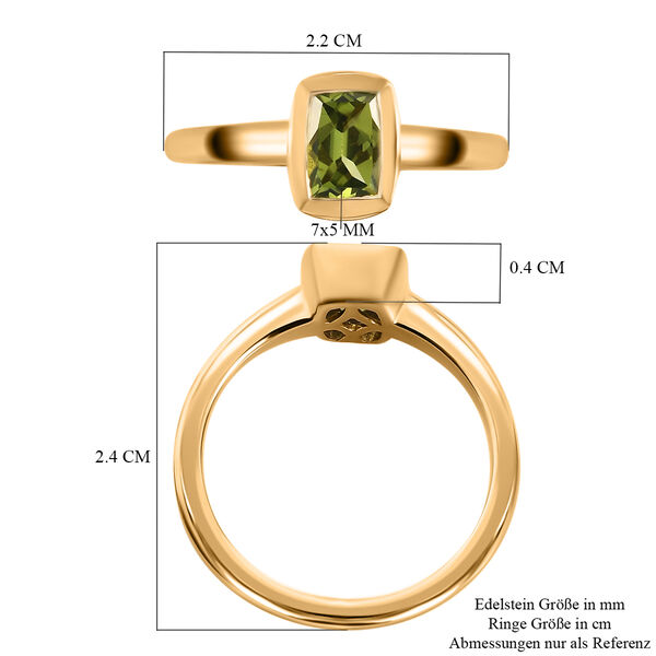 Peridot Solit&auml;r Ring 925 Silber 585 Vergoldet image number 7