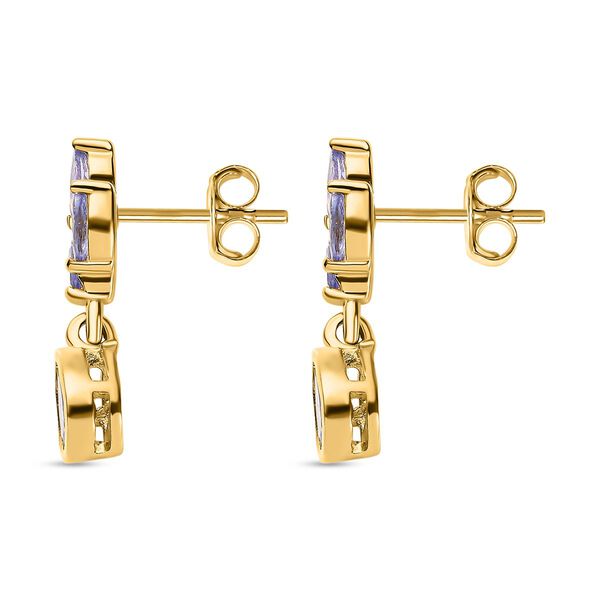 Floral Drop Tansanit Ohrringe - 1,02 ct. image number 4