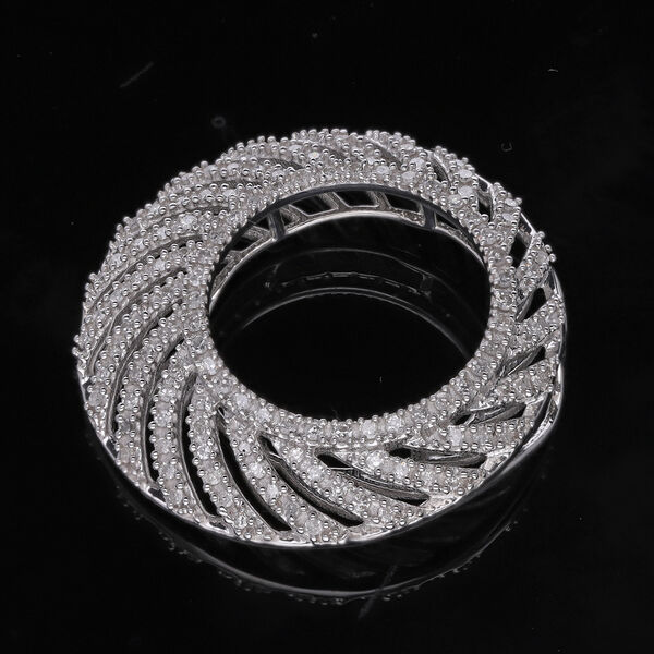 Wei&szlig;er Diamant P Anh&auml;nger 925 Silber platiniert ca. 0.50 ct image number 6