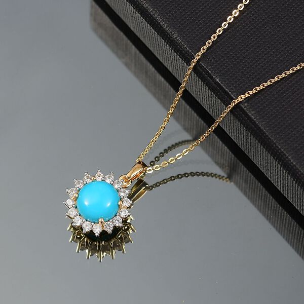 D’Joy AA Sleeping Beauty Türkis und Zirkon Ring und Anhänger mit 45cm Kette image number 2