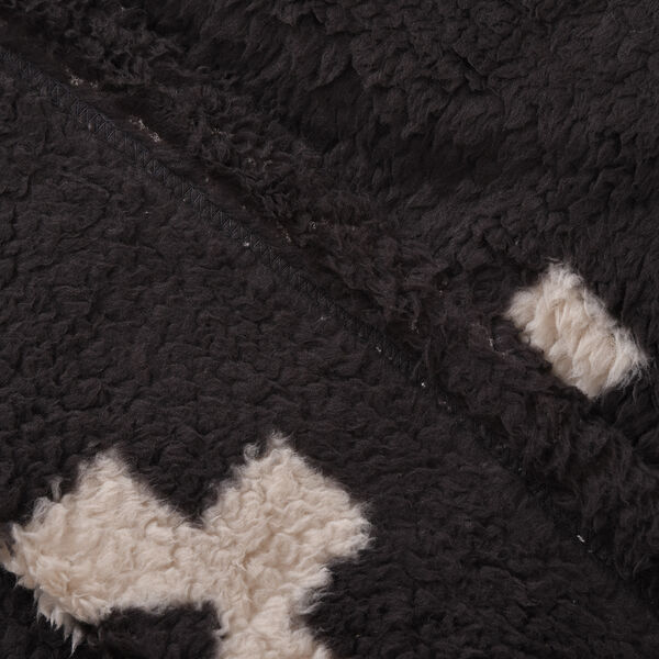 Wolkenweicher Sherpa-Hoodie mit Inkamuster, Schwarz-Beige-Orange, Einheitsgröße image number 7