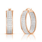 Inside-Out-Kreolen mit Pavé - Diamantoptik, 925 Silber rosévergoldet