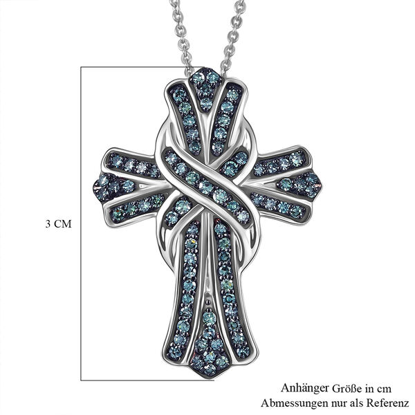 LUXURIANT SGL zertifizierter VS Labor blauer Diamant Anh&auml;nger mit 50cm Kette - 0,50 ct. image number 7