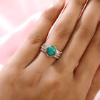Grüner, äthiopischer Opal und Zirkon-Ring in Silber image number 2
