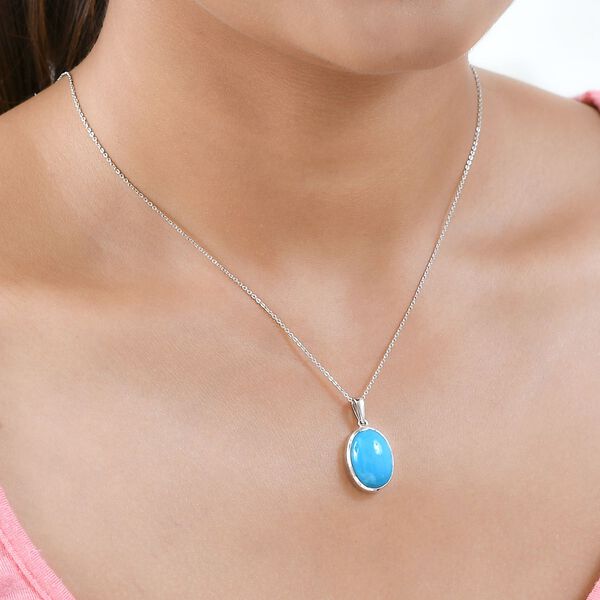 AA amerikanischer, nat&uuml;rlicher Sleeping Beauty T&uuml;rkis-Anh&auml;nger mit Kette, 50 cm - 6,88 ct. image number 2