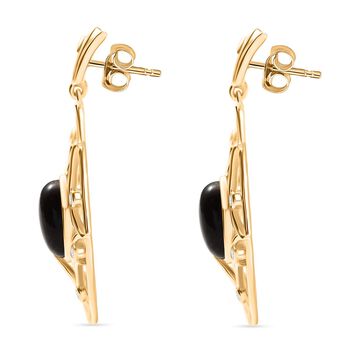 Erdnuss Holz Jaspis und Zirkon Ohrringe - 6,57 ct.