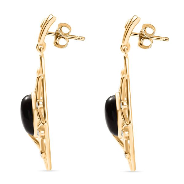 Erdnuss Holz Jaspis und Zirkon Ohrringe - 6,57 ct. image number 4