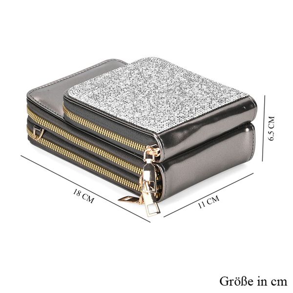 Elegante Umhängetasche mit RFID-Schutz, Silber image number 6