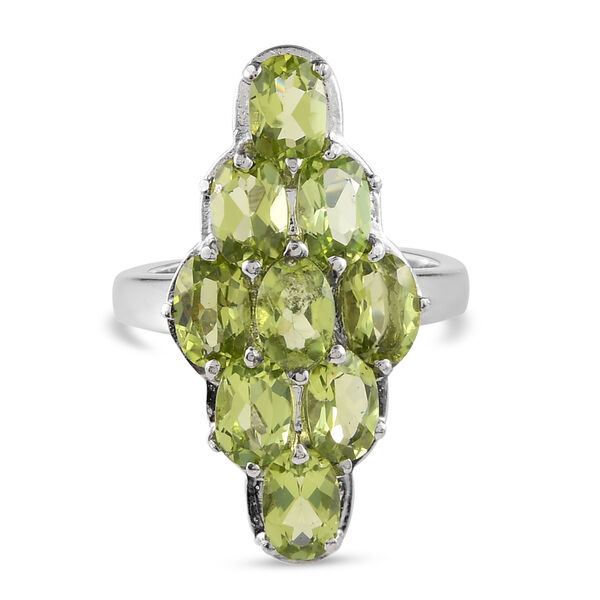 Nat&uuml;rlicher Peridot Ring Edelstahl  ca. 4,58 ct