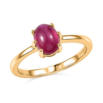 D'Joy Afrikanischer Rubin (Fissure gef&uuml;llt) Ring 925 Silber vergoldet (Gr&ouml;&szlig;e 17.00) ca. 1,83 ct