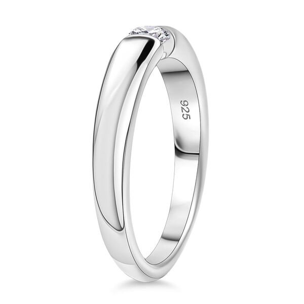 Moissanit Ring 925 Silber platiniert (Gr&ouml;&szlig;e 17.00) ca. 0,16 ct image number 4