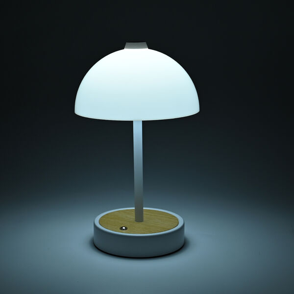 LIVEMORE Designer-Stil Tischlampe im Kuppeldesign mit Touch-Steuerung, 16x16x26,5cm, Weiß image number 5