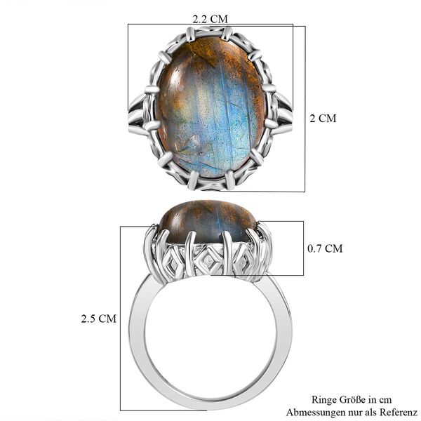 Labradorit Ring, Edelstahl, (Gr&ouml;&szlig;e 17.00) ca. 13.23 ct image number 7