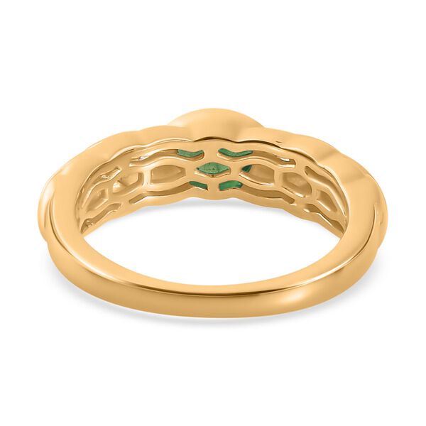 Kagem sambischer Smaragd und Zirkon Ring - 0,52 ct. image number 6