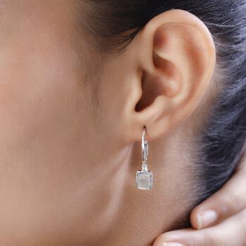 Meteorit und Zirkon Ohrringe - 7,77 ct.