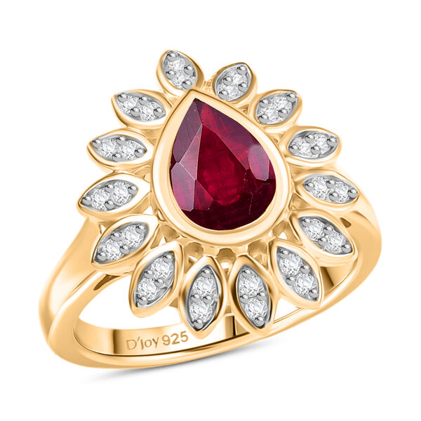 D'Joy Afrikanischer Rubin und Zirkon Ring und Anh&auml;nger image number 4