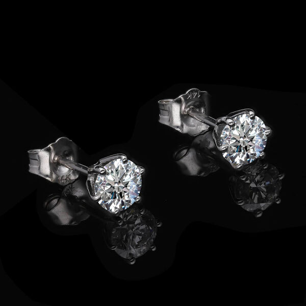 LUXURIANT SI Labor Diamant Ohrringe in 585 Wei&szlig;gold - 1 ct. image number 8