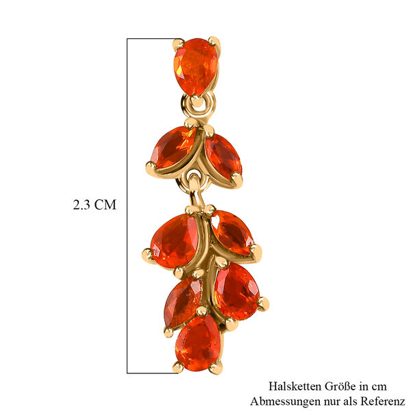 Salamanca Feueropal Ohrringe, 925 Silber vergoldet, ca. 1.21 ct image number 6