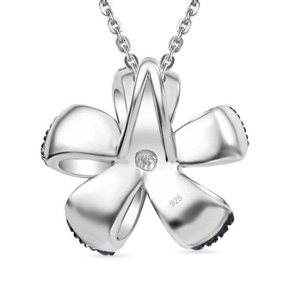 Anh&auml;nger mit 50cm Kette und blauen Diamantakzenten image number 5