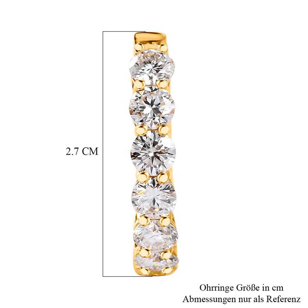 Moissanit Ohrringe, 925 Silber Gelbgold Vermeil  - 7,02 ct. image number 5
