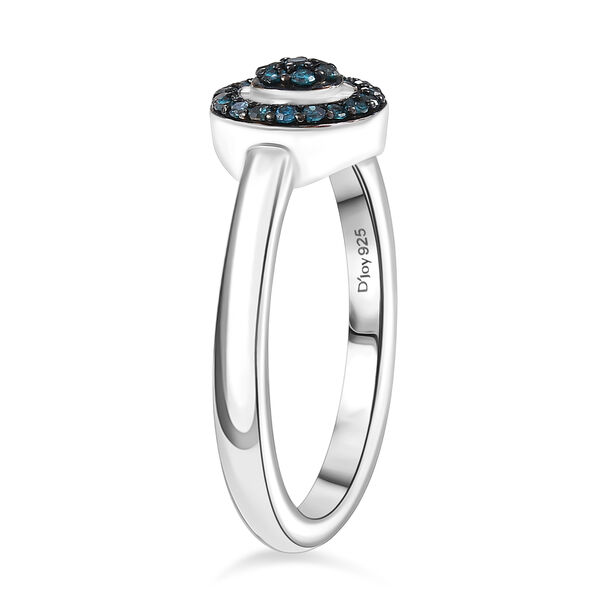 CULLINAN-MINE - Blauer Diamant Ring 925 Silber rhodiniert (Größe 21.00) ca. 0.20 ct image number 4