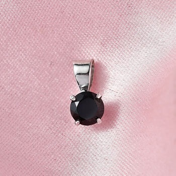 Schwarzer Spinell Anh&auml;nger 925 Silber platiniert ca. 0,63 ct.