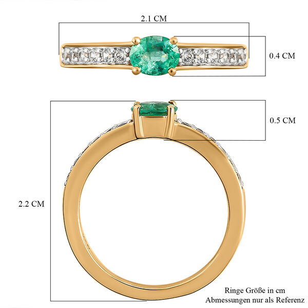 AAA Smaragd und wei&szlig;er Zirkon-Ring in Silber image number 7