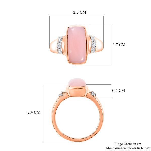 AA rosa Opal und Zirkon Ring - 3,64 ct. image number 7