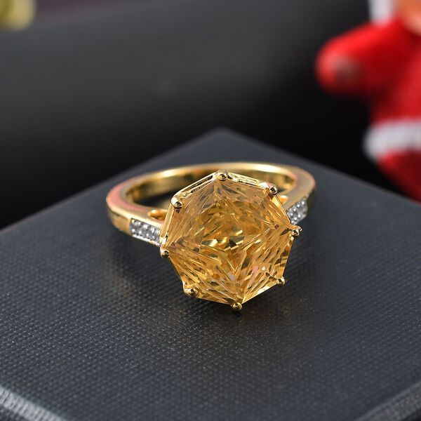 Citrin und Zirkon Ring - 6 ct. image number 2