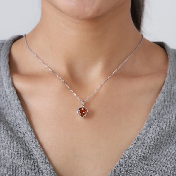 Madeira Citrin Anh&auml;nger 925 Silber platiniert ca. 2,73 ct image number 2