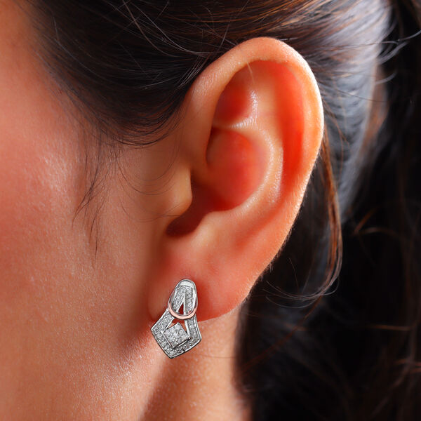 Diamant-Ohrstecker in Silber image number 3