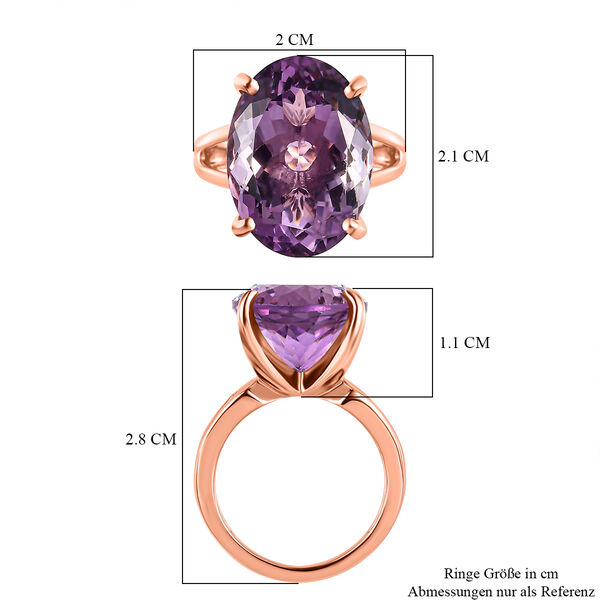 AAA Rose De France Amethyst Ring, 925 Silber rosévergoldet (Größe 19.00) ca. 12.30 ct image number 6