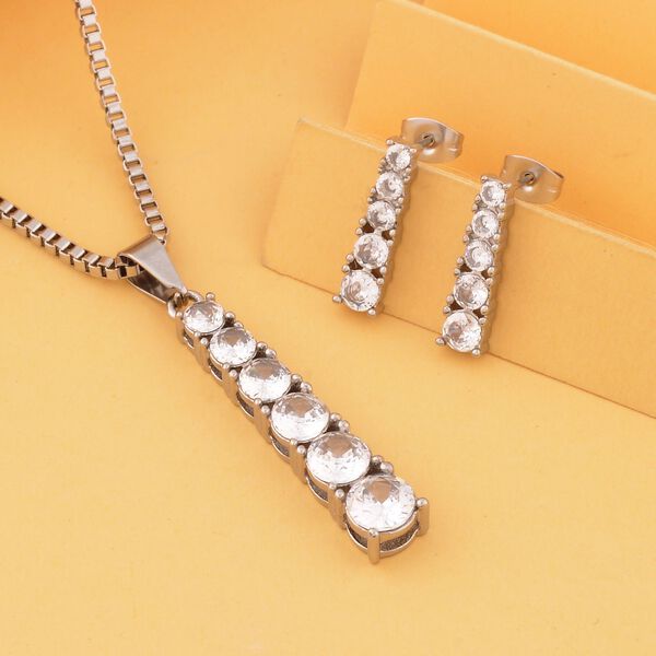 Wei&szlig;es kubisches Zirkonia-Schmuckset image number 1