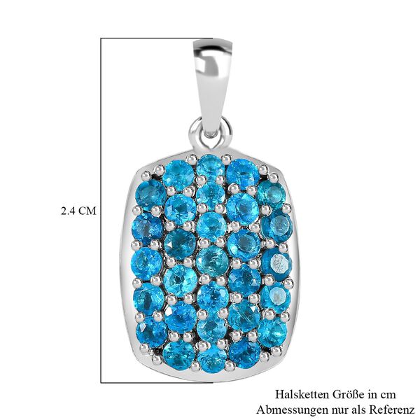 Neon Apatit Anhänger 925 Silber platiniert ca. 1.42 ct image number 6