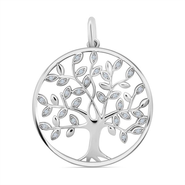 LUSTRO STELLA wei&szlig;er Zirkonia Lebensbaum-Anh&auml;nger