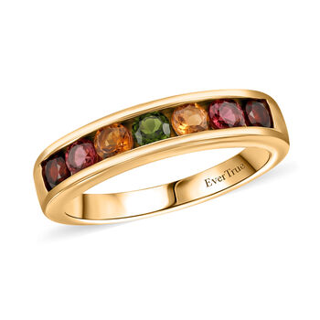 EVER TRUE AA Mehrfarbig-Turmalin Ring Nickelfreies Messing (Gr&ouml;&szlig;e 16.00) ca. 0,83 ct