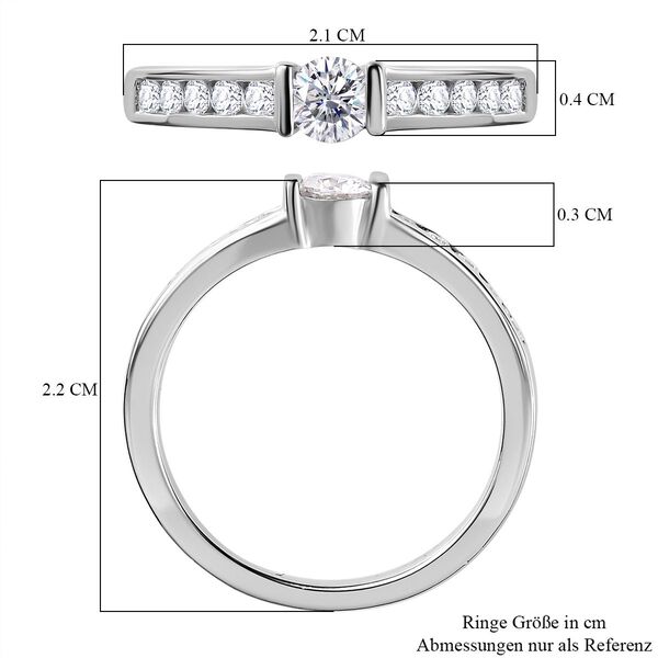 Moissanit Ring, 925 Silber rhodiniert - 0,52 ct. image number 7